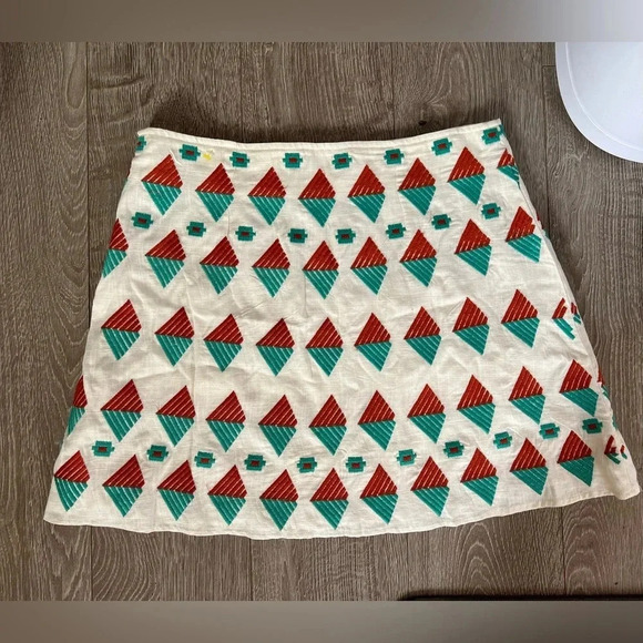 Boho embroideried linen blend mini skirt - THML - Size M - Picture 4 of 4